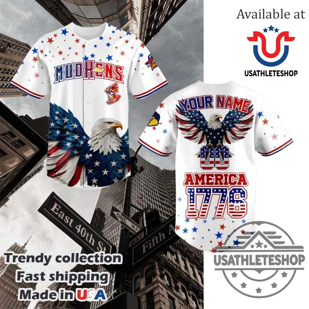Personalized Toledo Mud Hens 4Th Of July Usa Baseball Jersey