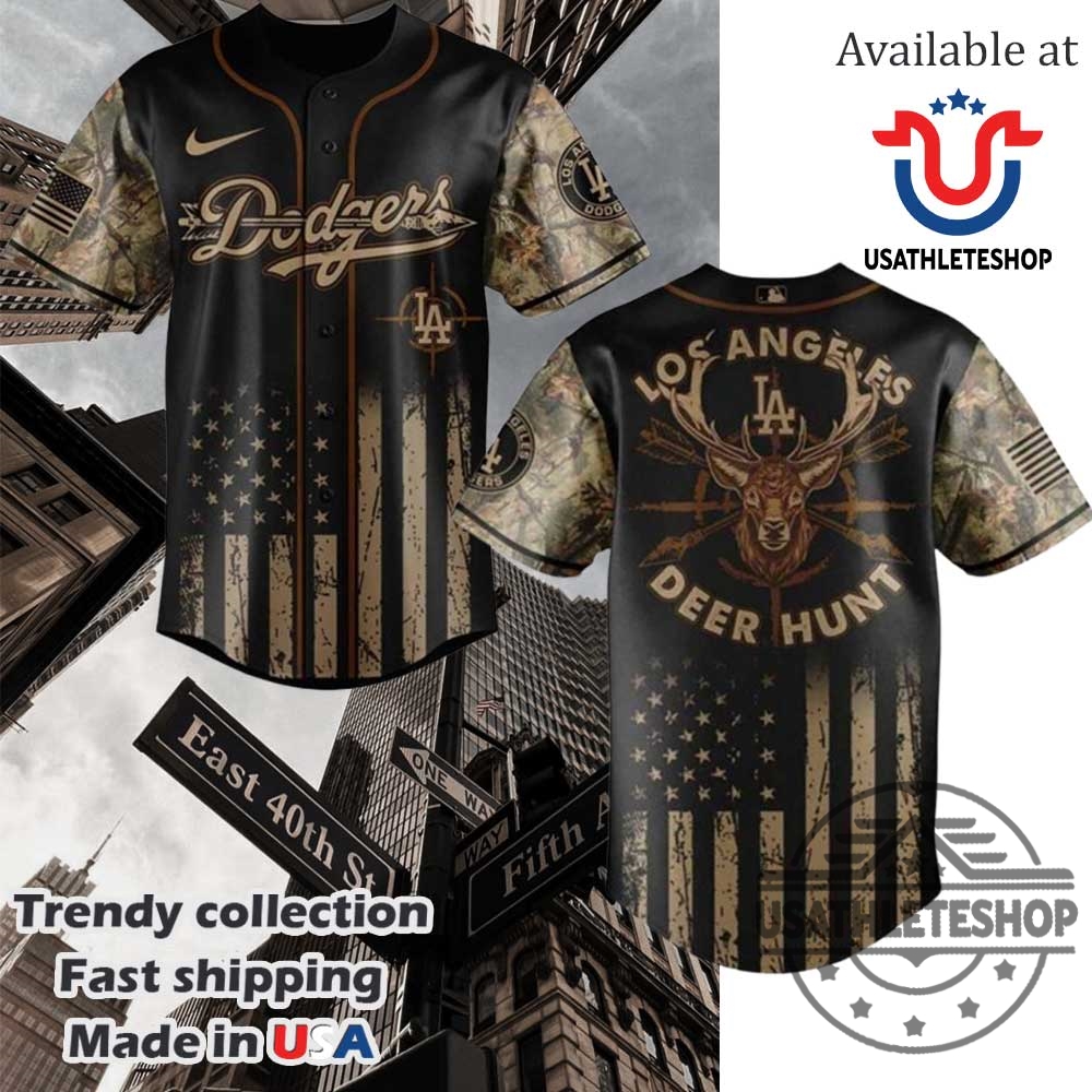 Los Angeles Dodgers Mlb X Deer Hunting Personalized Baseball Jersey