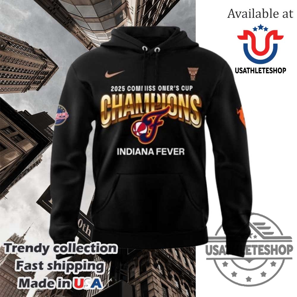 2025 Wnba Commissioner Cup Champions Indiana Fever Black Hoodie 4 2025 WNBA Commissioner Cup Champions Indiana Fever Black Hoodie
