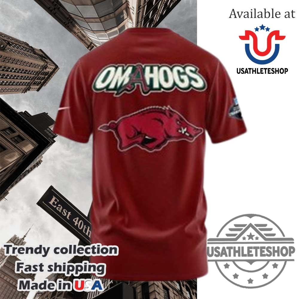 Arkansas Razorbacks College World Series 2025 Omahogs Tshirt 5 Arkansas Razorbacks College World Series 2025 Omahogs T-Shirt