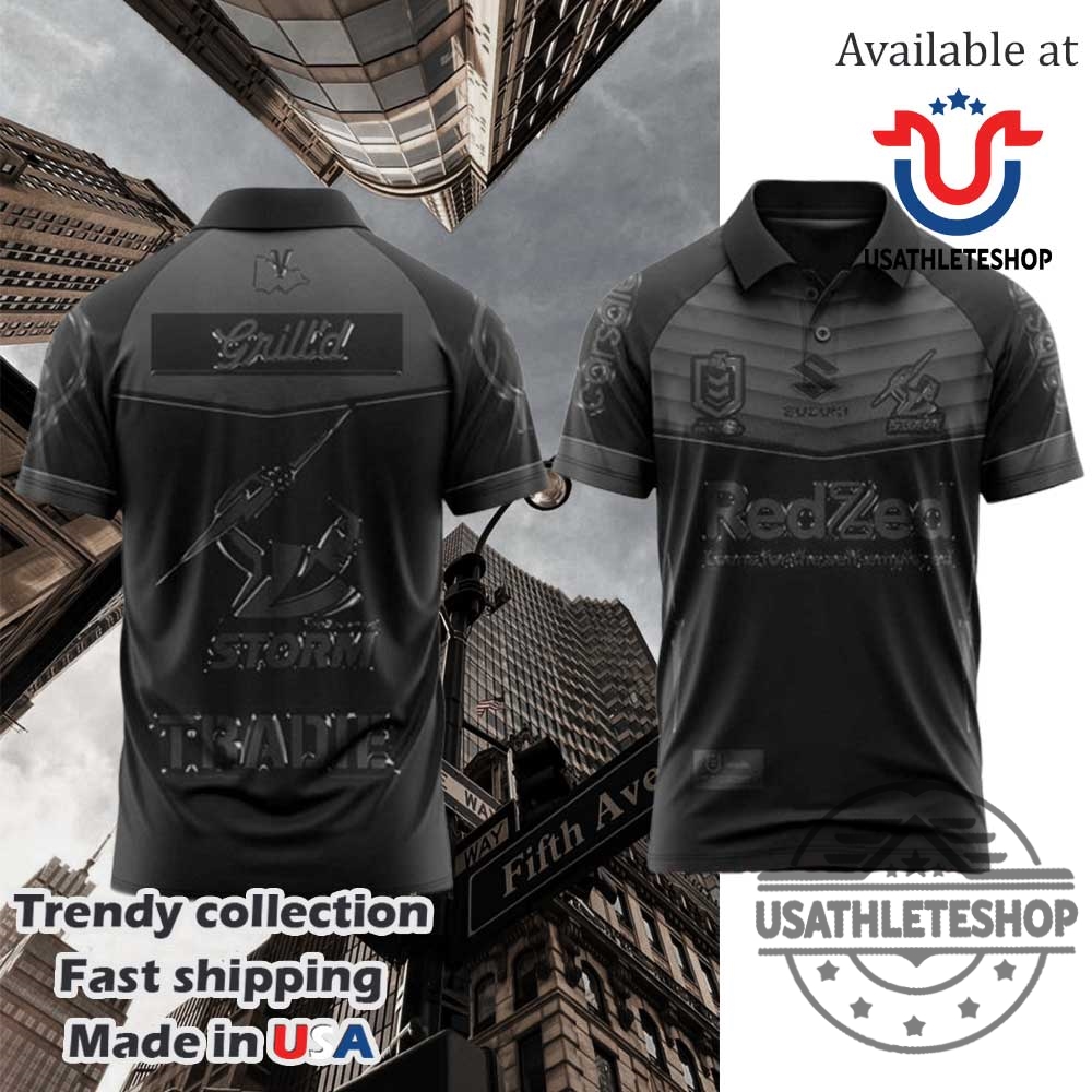 "Top 5 Limited Edition Sports Polo Shirts for 2024-2025 Fans" 18 Melbourne Storm Back In Black Polo Shirt