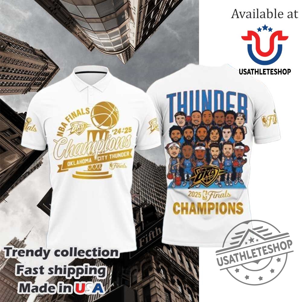 White Oklahoma City Thunder Nba Finals Best Team Polo Shirt