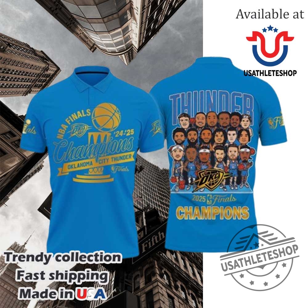 Blue Black Oklahoma City Thunder Nba Finals Best Team Polo Shirt