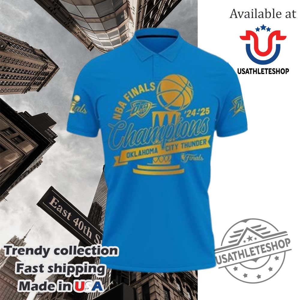 Blue Black Oklahoma City Thunder Nba Finals Best Team Polo Shirt 3 Blue Black Oklahoma City Thunder NBA Finals Best Team Polo Shirt