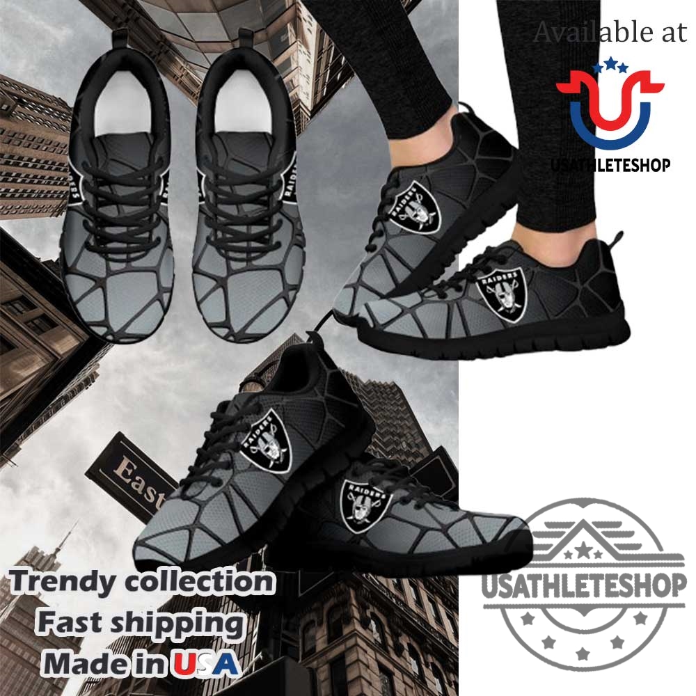 Oakland Raiders Gradient Air Cushion Sneakers Embrace The Silver Black Legacy 3 Oakland Raiders Gradient Air Cushion Sneakers: Embrace the Silver & Black Legacy!