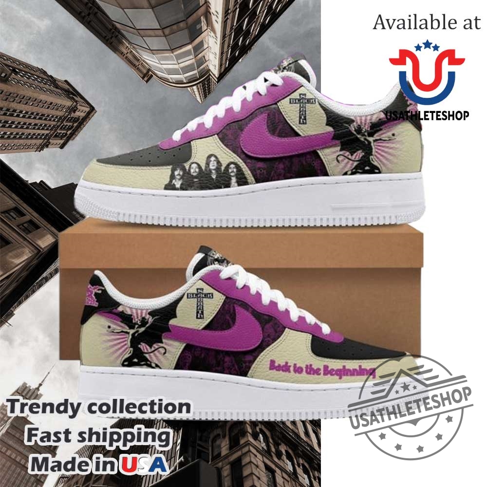 "Celebrate With Unique Anniversary Shoes and Commemorative Sports Shirts" 20 Black Sabbath Back To The Beginning Air Force 1 Shoes