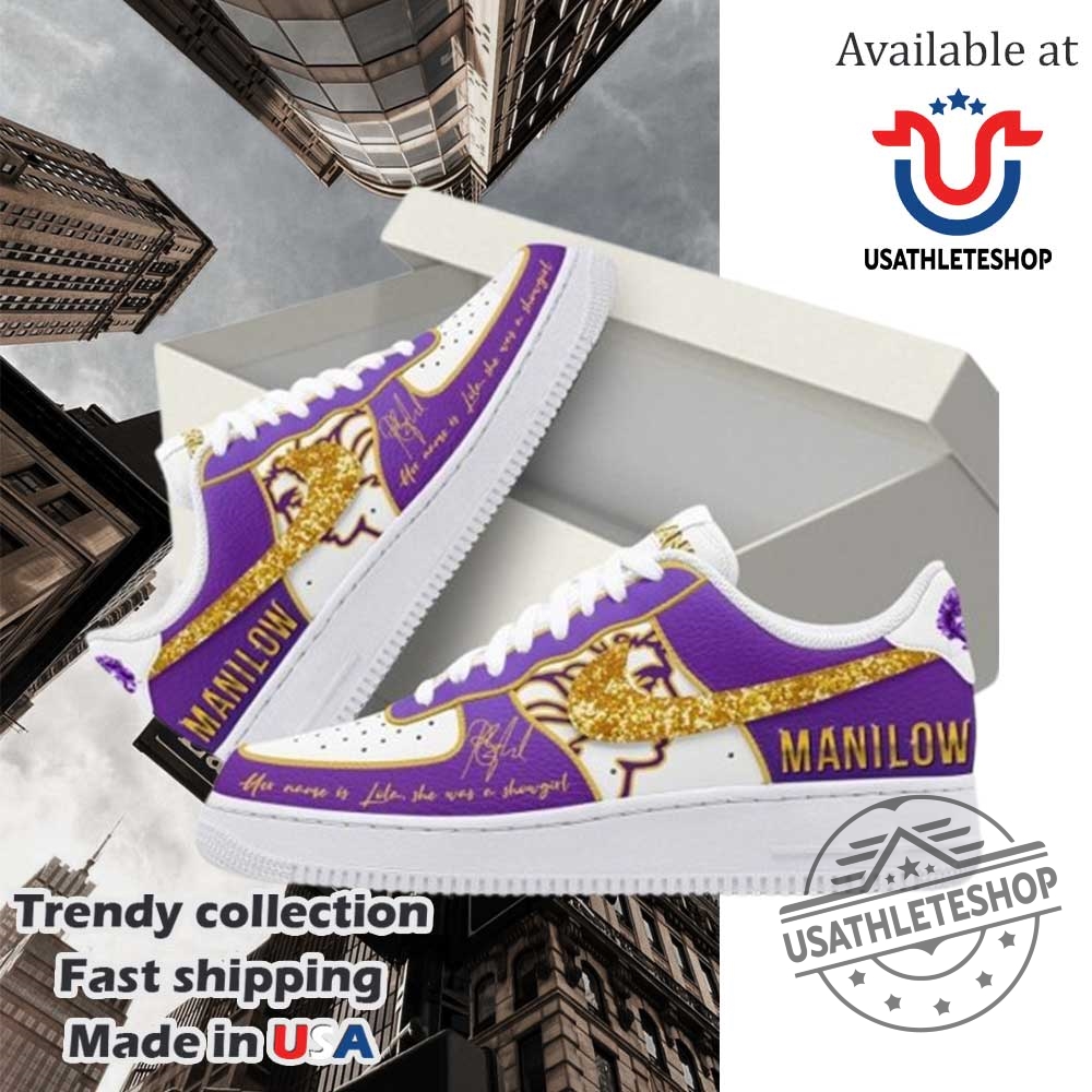 "Celebrate With Unique Anniversary Shoes and Commemorative Sports Shirts" 28 Barry Manilow Her Name Was Lola She Was A Showgirl Signature Air Force 1 Shoes
