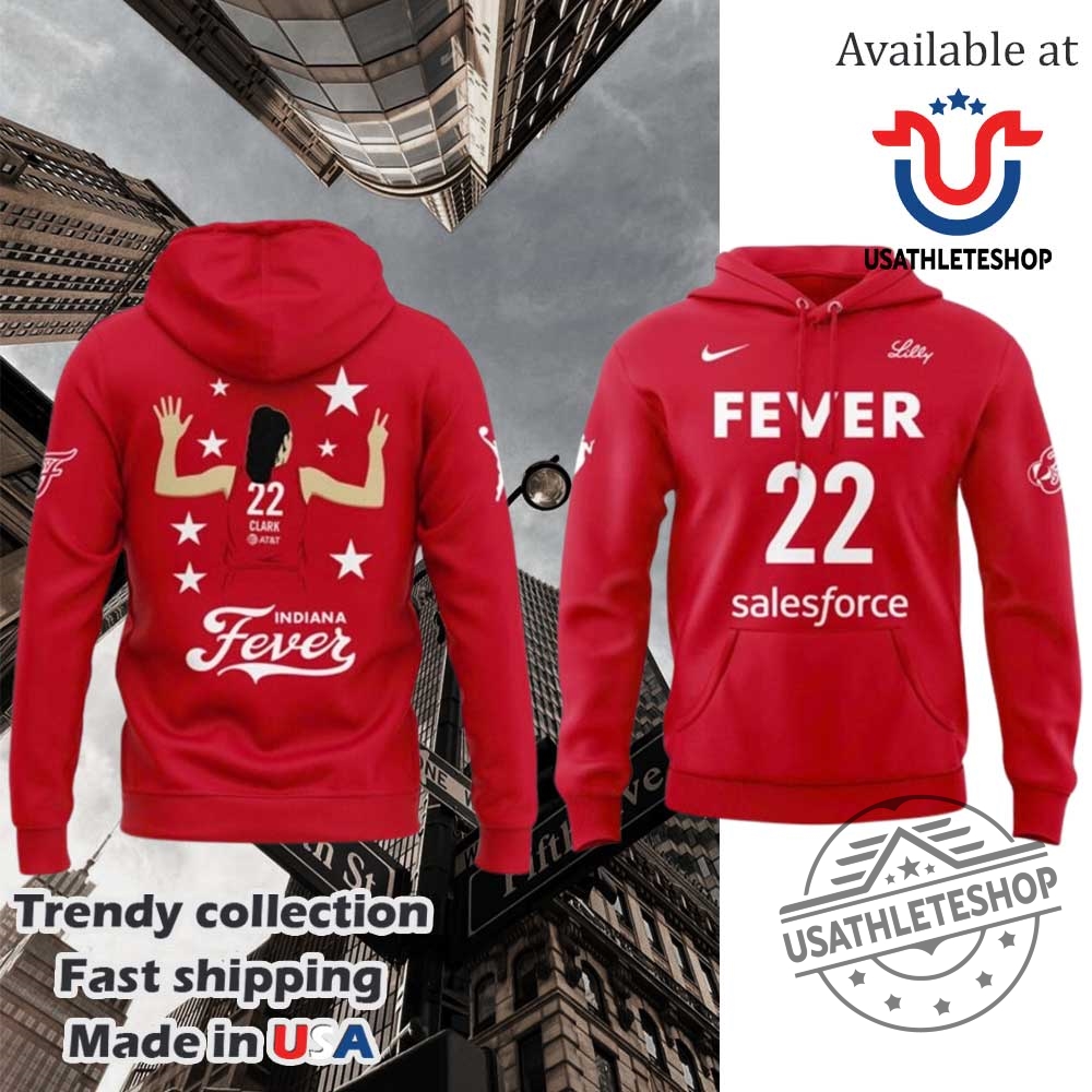"Celebrate With Unique Anniversary Shoes and Commemorative Sports Shirts" 34 Caitlin Clark Indiana Fever 2025 Red Hoodie