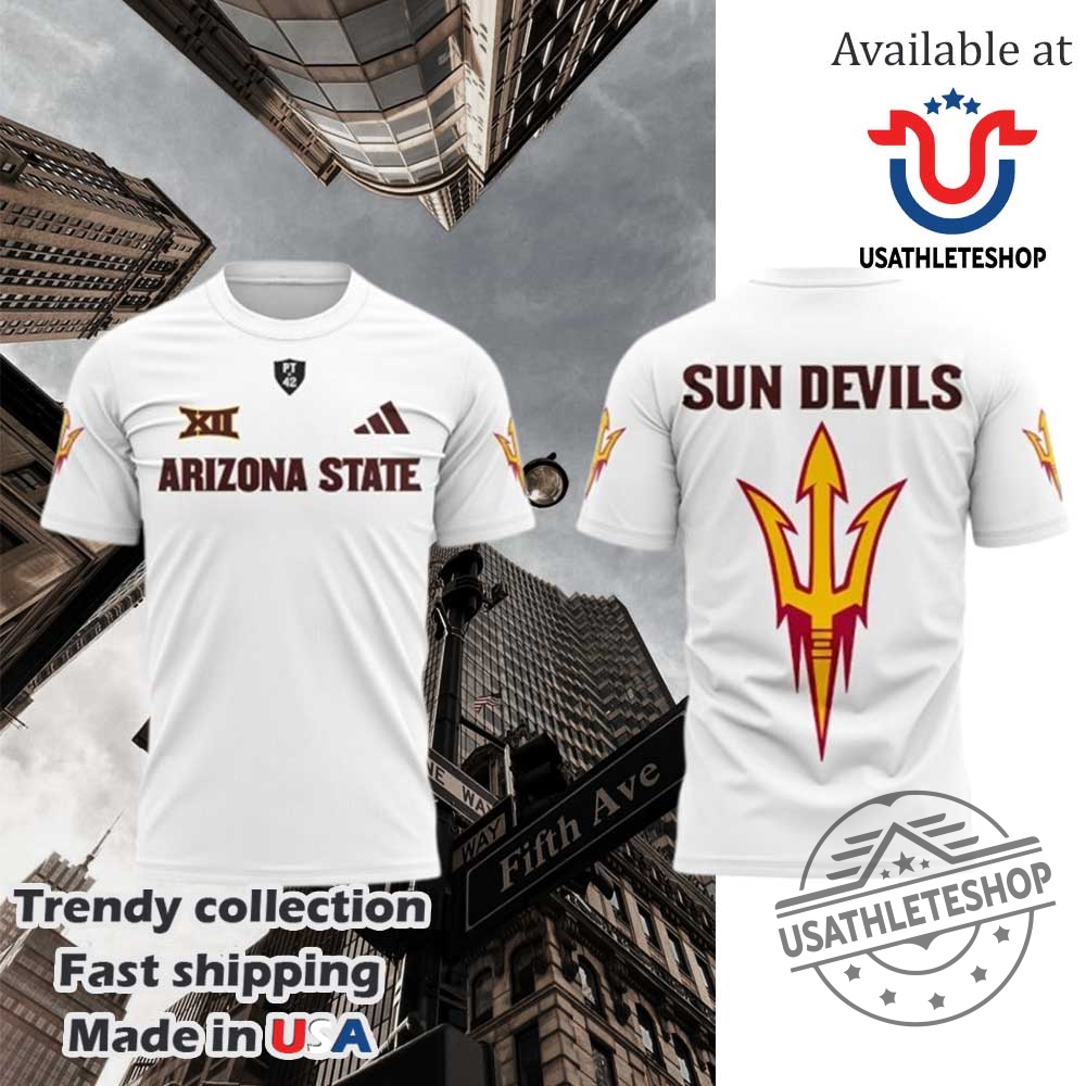 "Celebrate With Unique Anniversary Shoes and Commemorative Sports Shirts" 38 Arizona State Sun Devils Introducing Our 2025 Core Uniforms White Tshirt