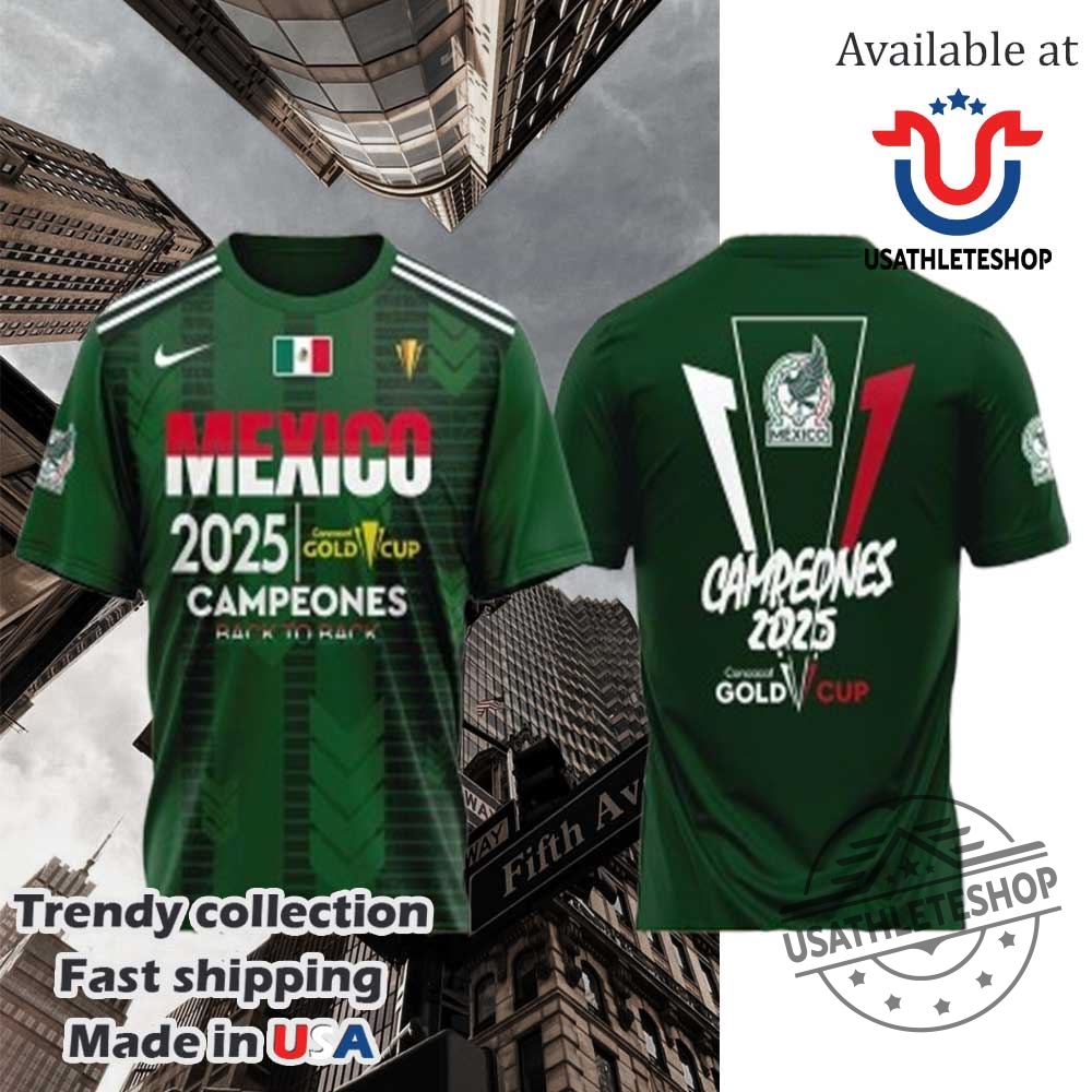"Celebrate With Unique Anniversary Shoes and Commemorative Sports Shirts" 39 México Campeón De La Copa Oro De La Concacaf 2025 Green Tshirt