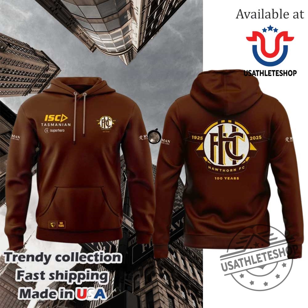 "Celebrate With Unique Anniversary Shoes and Commemorative Sports Shirts" 40 Hawthorn Hawks Fc 2025 All Over Printed Hoodie