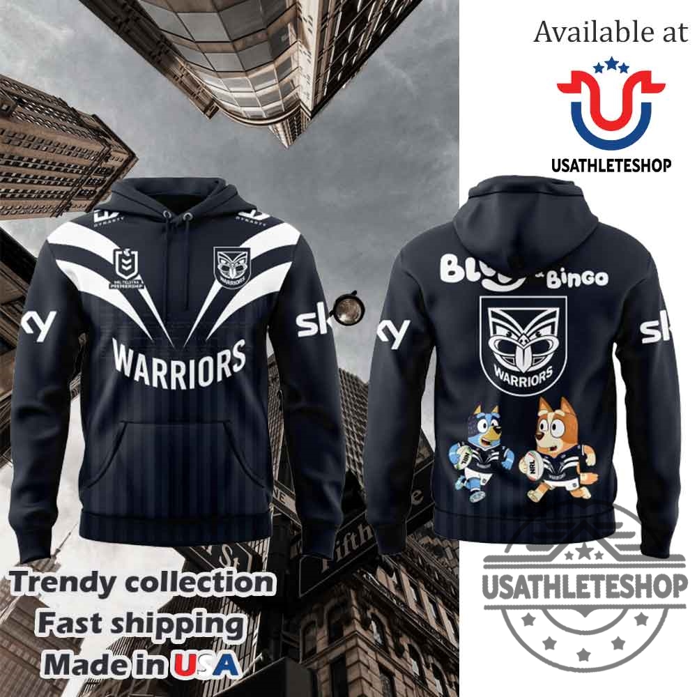 "Top 5 Must-Have 2025 Sports T-Shirts and Hoodies Revealed" 6 One Nz Warriors Bluey And Bingo Black Hoodie