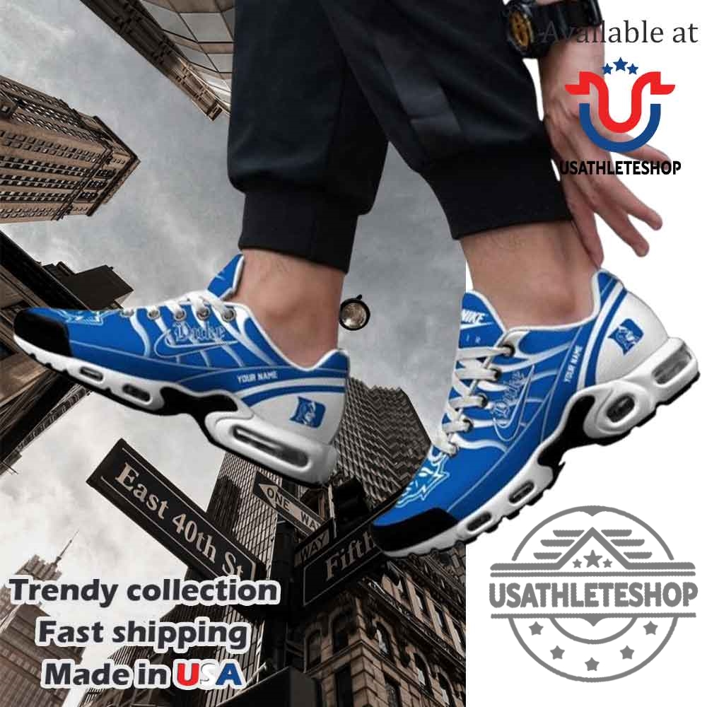 Duke Football Custom Name Air Max Plus Shoes