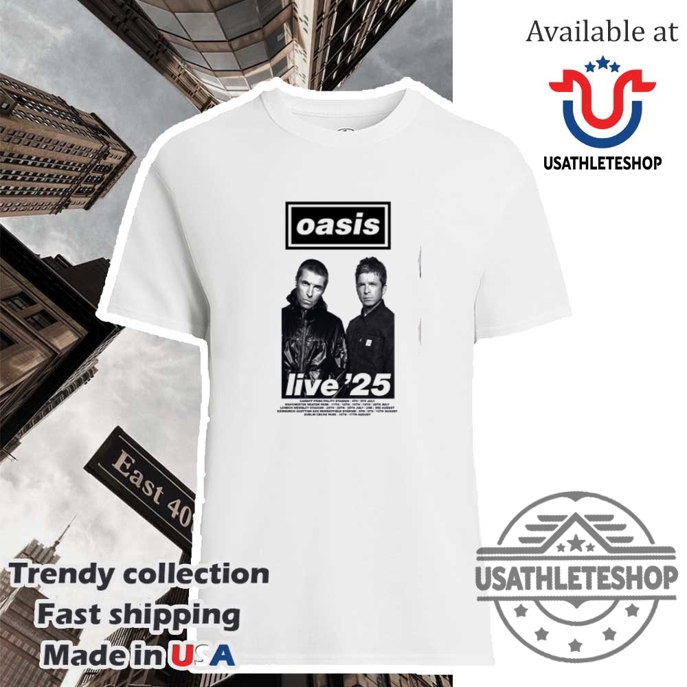 "Custom Air Max Plus Shoes & Unique Shirts for Sports Fans" 11 Oasis Live 25 Tour Tshirt