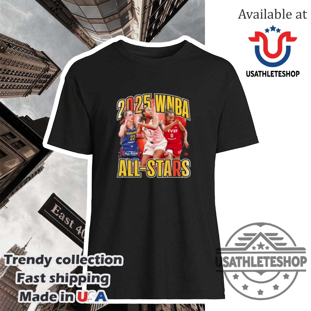 "Custom Air Max Plus Shoes & Unique Shirts for Sports Fans" 17 Indiana Fever Aliyah Boston Kelsey Mitchell And Caitlin Clark Stadium Essentials Black 2025 Wnba Allstar Game Shirt