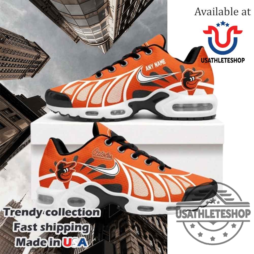 "Custom Air Max Plus Shoes & Unique Shirts for Sports Fans" 21 Mlb Baltimore Orioles Custom Air Max Plus Shoes