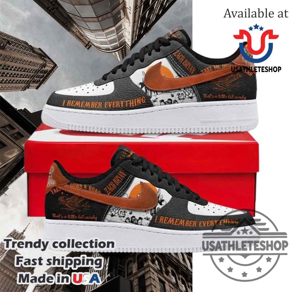 "Custom Air Max Plus Shoes & Unique Shirts for Sports Fans" 23 Zach Bryan Remember Everything Nike Air Force 1 Running Sneakers Shoes