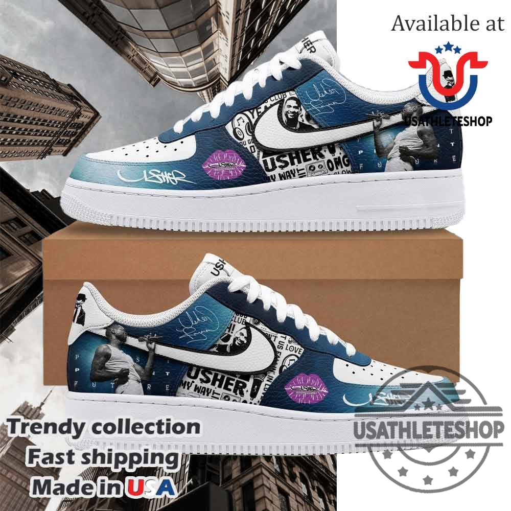"Custom Air Max Plus Shoes & Unique Shirts for Sports Fans" 25 Usher Tribute Limited Edition Air Force 1 Sneakers Shoes