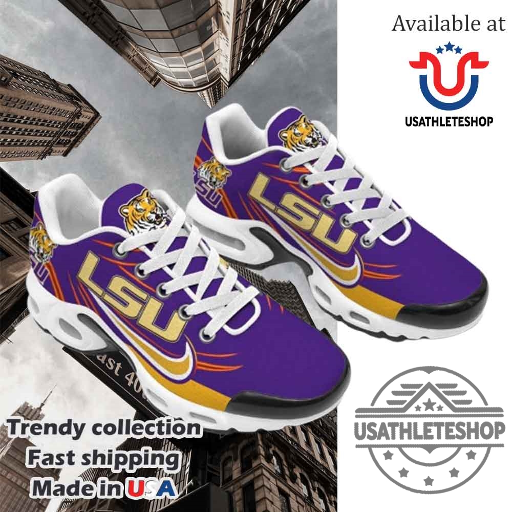 "Custom Air Max Plus Shoes & Unique Shirts for Sports Fans" 35 Lsu Tiger Custom Name Air Max Plus Shoes Running Sneakers