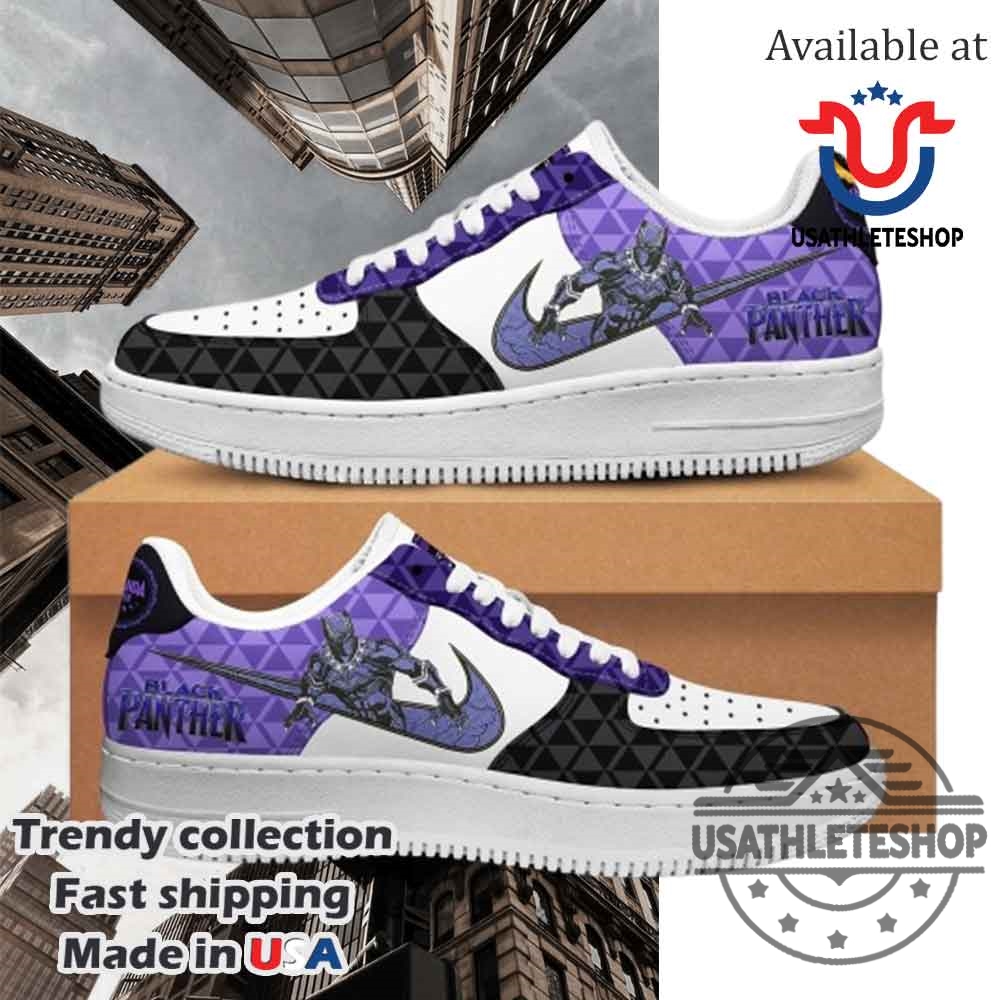 "Custom Air Max Plus Shoes & Unique Shirts for Sports Fans" 37 Marvel Black Panther Nike Air Force 1 Custom Shoes