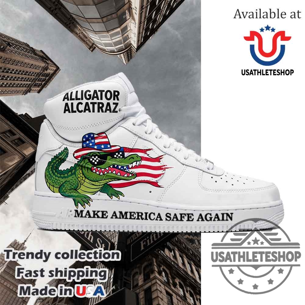 Nike Air Force 1 Custom Alligator Alcatraz American Flag Alligator Design