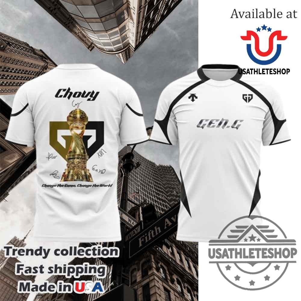 "Top Champion T-Shirts and Hoodies for Sports Fans in 2025" 9 Geng Chovy Champions Esports Tshirt White Fan Apparel