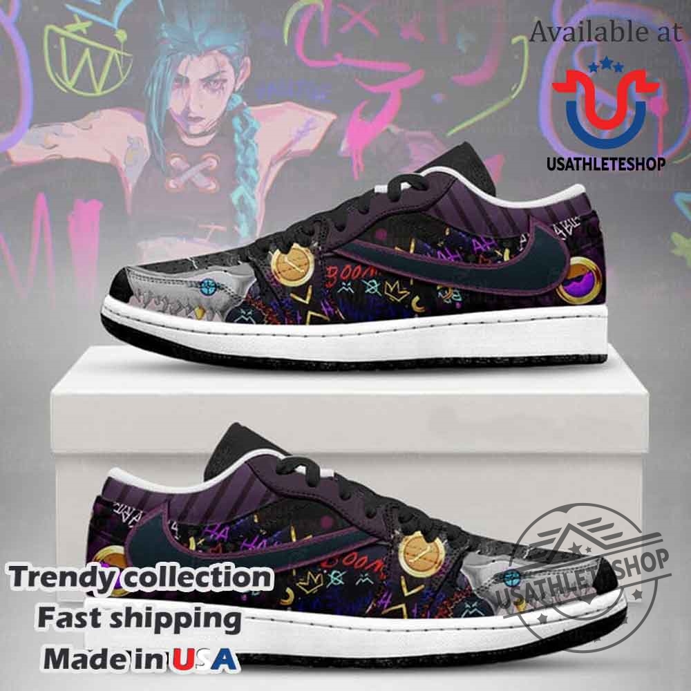 League Of Legends Jinx Dark Arcane Inspired Custom Shoes