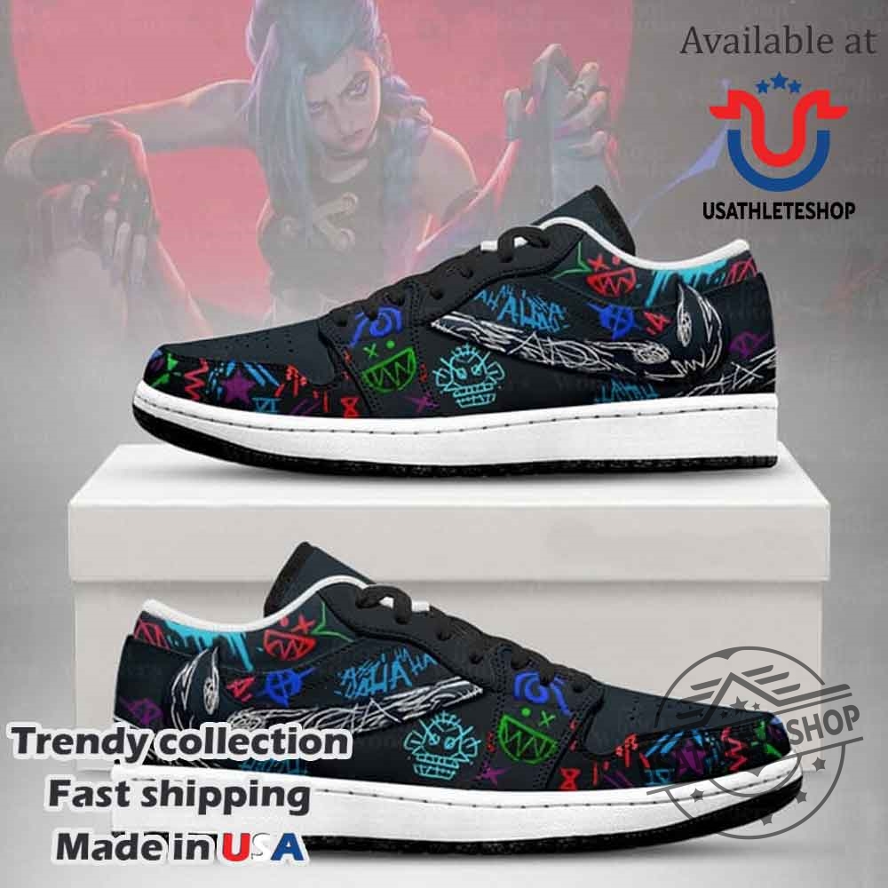 Arcane Jinx Neon Doodle Custom Shoes