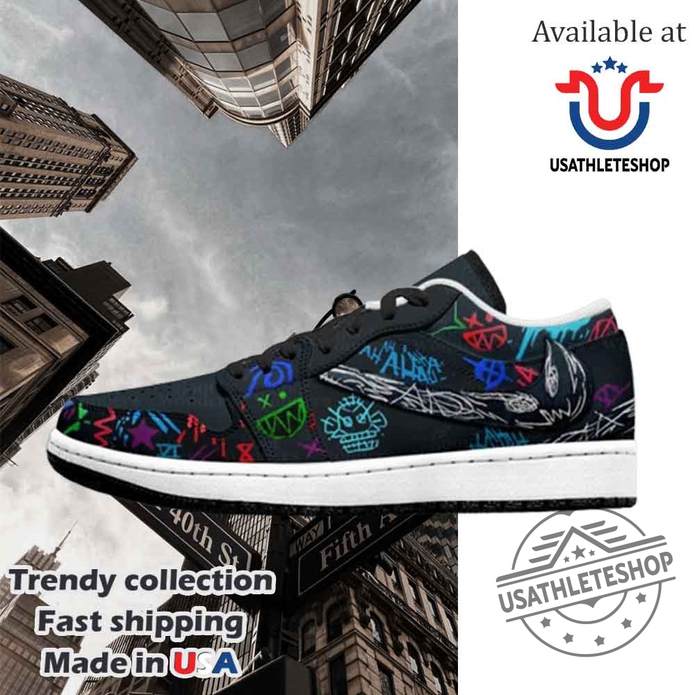 Arcane Jinx Neon Doodle Custom Shoes 4 Arcane Jinx Neon Doodle Custom Shoes
