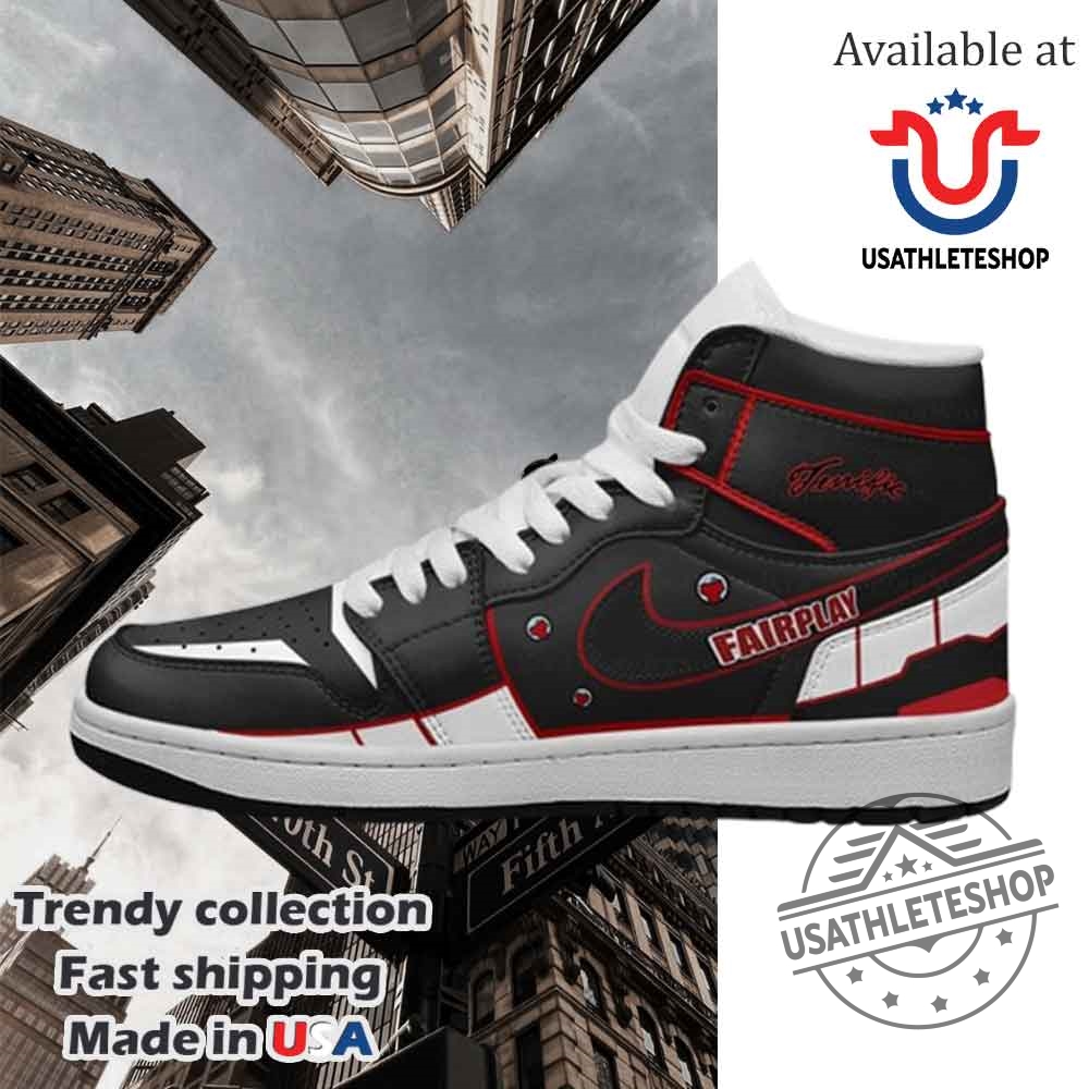 Custom Fair Play Terrific Hightop Sneakers Black Red White Athletic Shoes 4 Custom Fair Play Terrific High-Top Sneakers Black Red & White Athletic Shoes