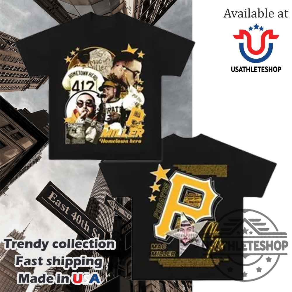 "Must-Have Hoodies and T-Shirts for Sports and Pop Culture Fans" 12 Mac Miller Hometown Hero Pittsburgh Pirates Tribute Tshirt Black Vintage Style
