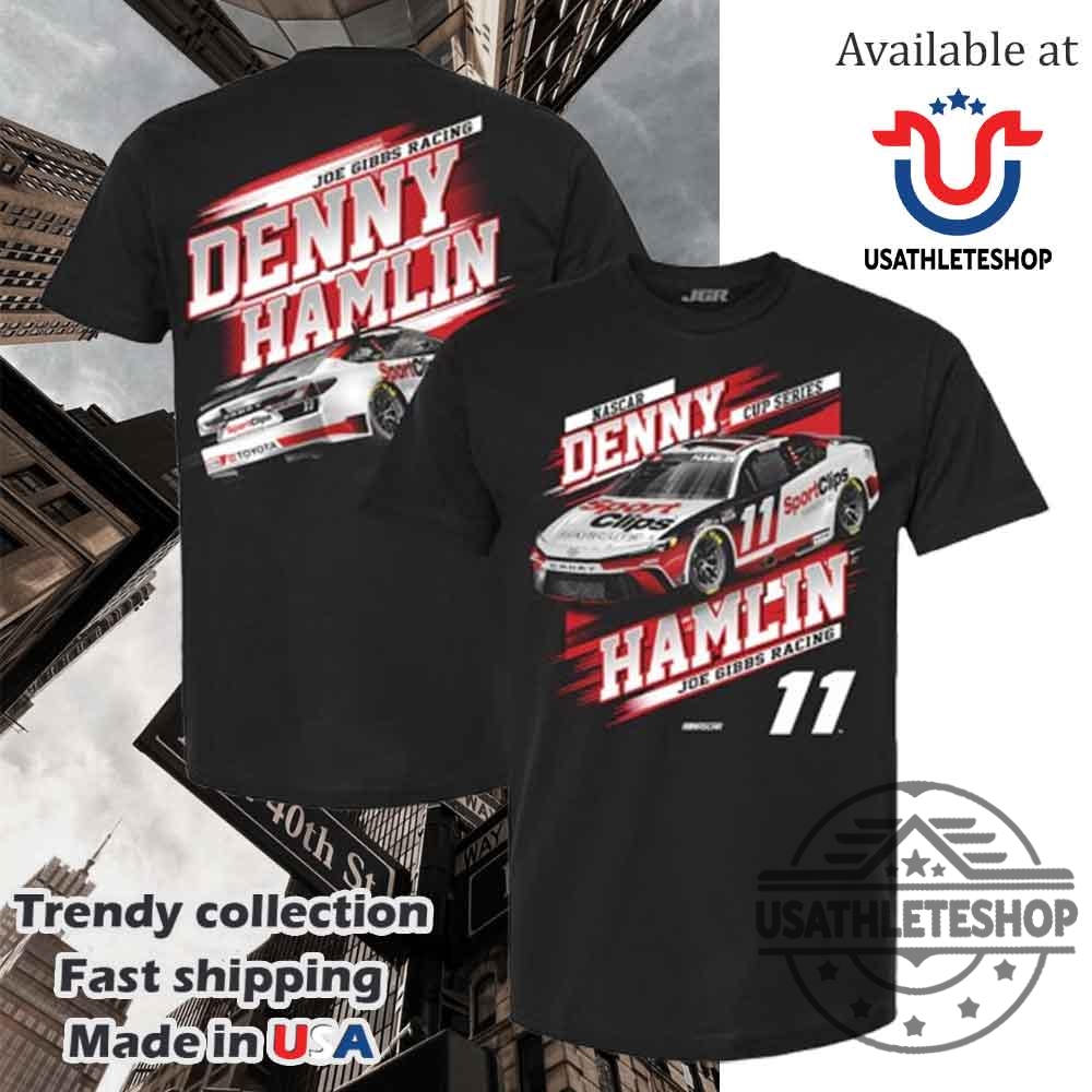 Denny Hamlin Joe Gibbs Racing Team Collection Car Black Tshirt