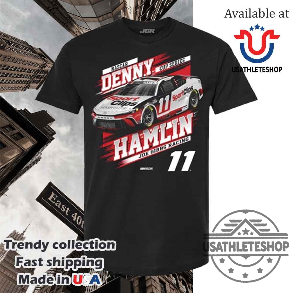 Denny Hamlin Joe Gibbs Racing Team Collection Car Black Tshirt 4 Denny Hamlin Joe Gibbs Racing Team Collection Car Black T-Shirt