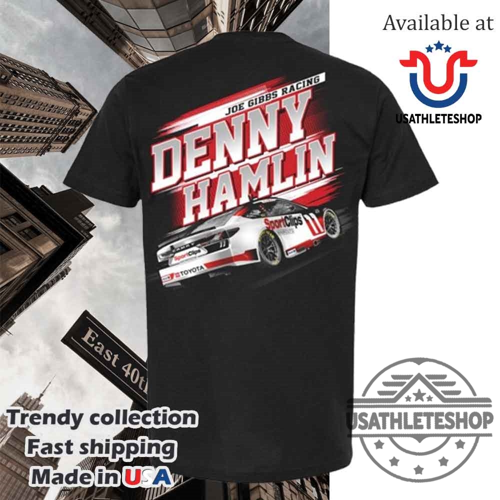 Denny Hamlin Joe Gibbs Racing Team Collection Car Black Tshirt 5 Denny Hamlin Joe Gibbs Racing Team Collection Car Black T-Shirt