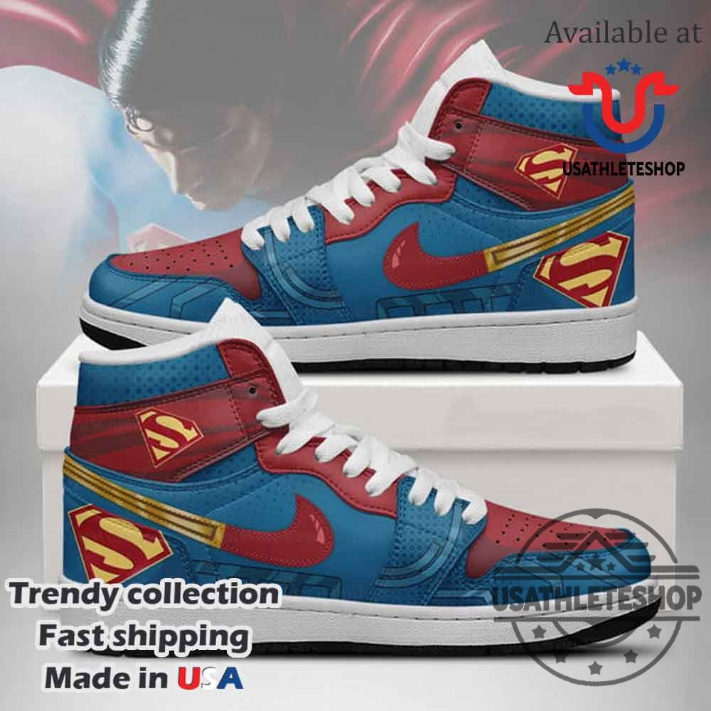 Superhero Custom High Top Sneakers Superman Inspired Comic Book Shoes