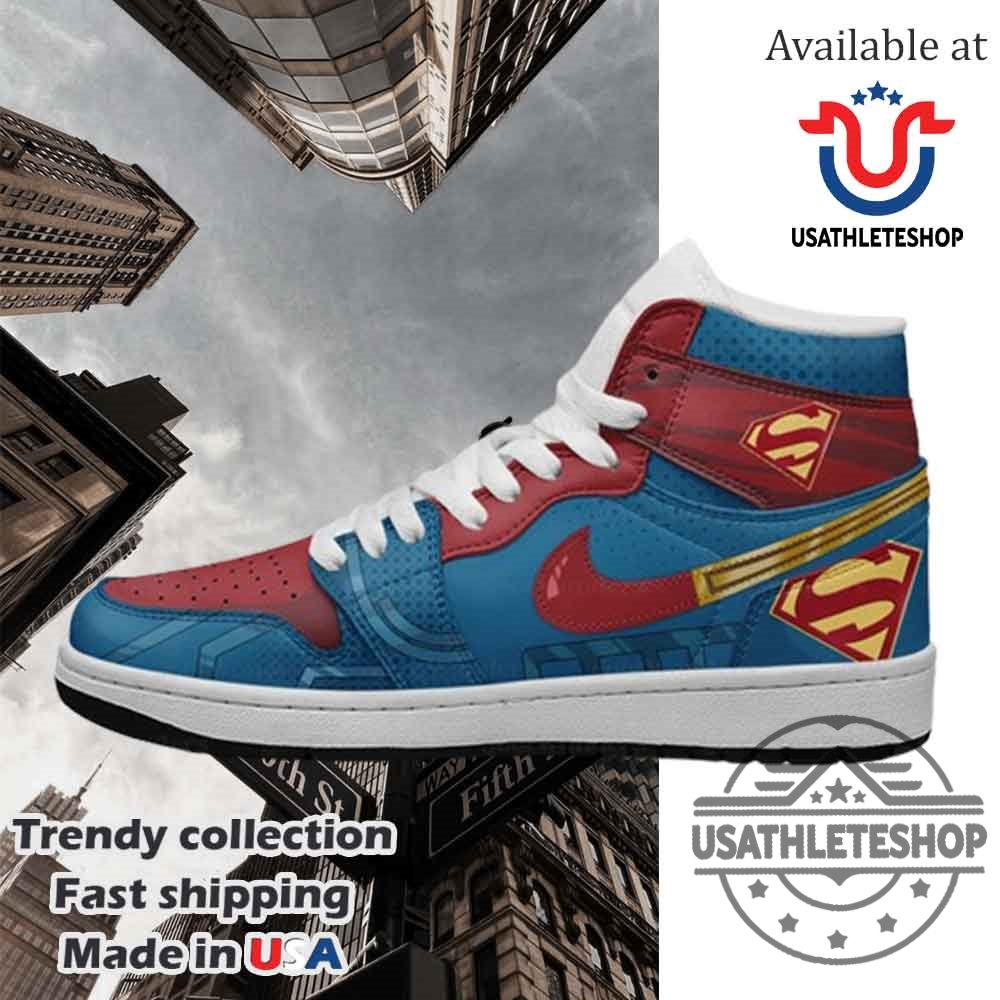 Superhero Custom High Top Sneakers Superman Inspired Comic Book Shoes 4 Superhero Custom High Top Sneakers - Superman Inspired Comic Book Shoes