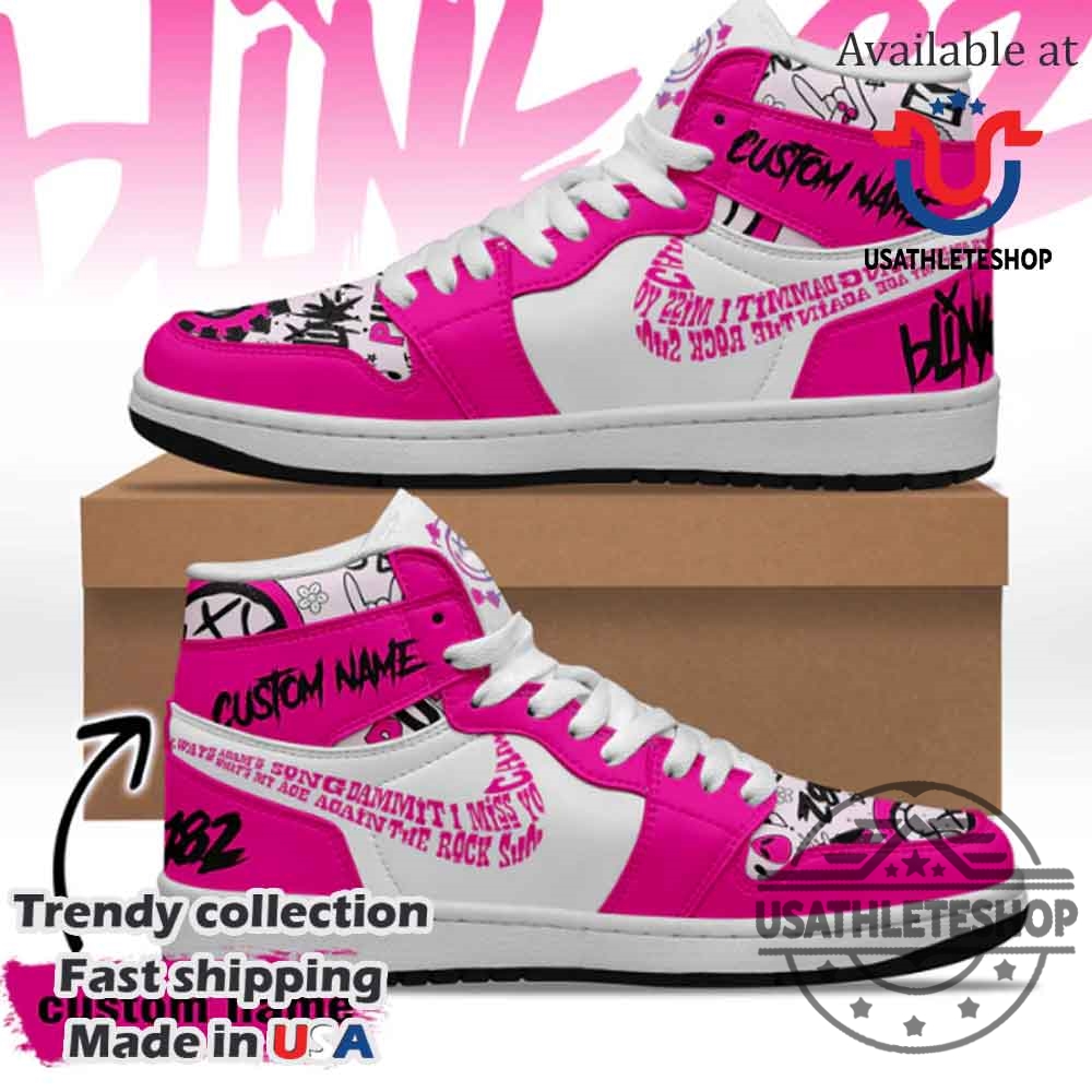 "Rock Your Style: Ozzy, AC/DC, Blink-182, Arctic Monkeys Sneakers" 4 Blink 182 Air Jordan 1 High Sneakers Shoes