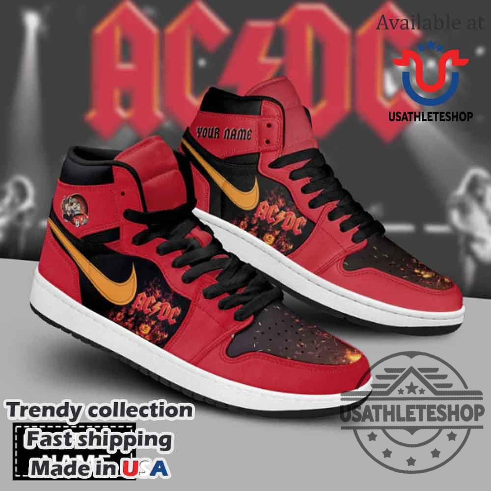 "Rock Your Style: Ozzy, AC/DC, Blink-182, Arctic Monkeys Sneakers" 7 Acdc Custom Air Jordan 1 High Top Sneakers