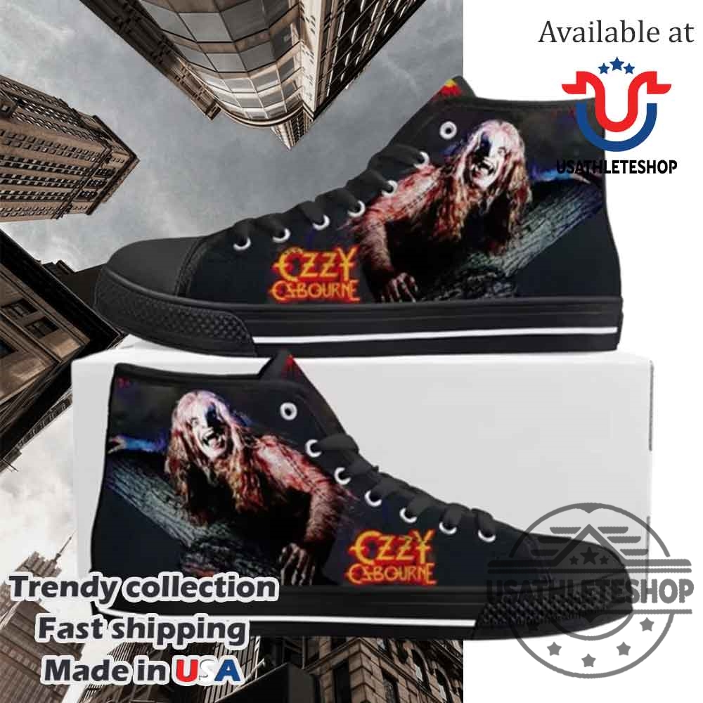 "Top Trendy Music-Inspired Sneakers: Black Sabbath, Bad Bunny, Ozzy" 5 Ozzy Osbourne Bark At The Moon High Top Shoes