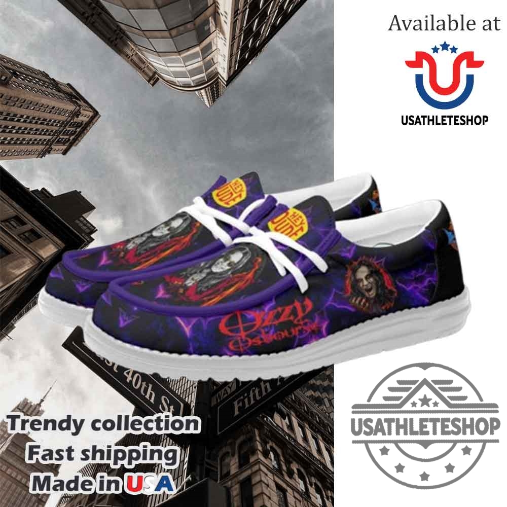 "Top Trendy Music-Inspired Sneakers: Black Sabbath, Bad Bunny, Ozzy" 6 Ozzy Osbourne Purple Lightning Loafers Where Rock Meets Refined
