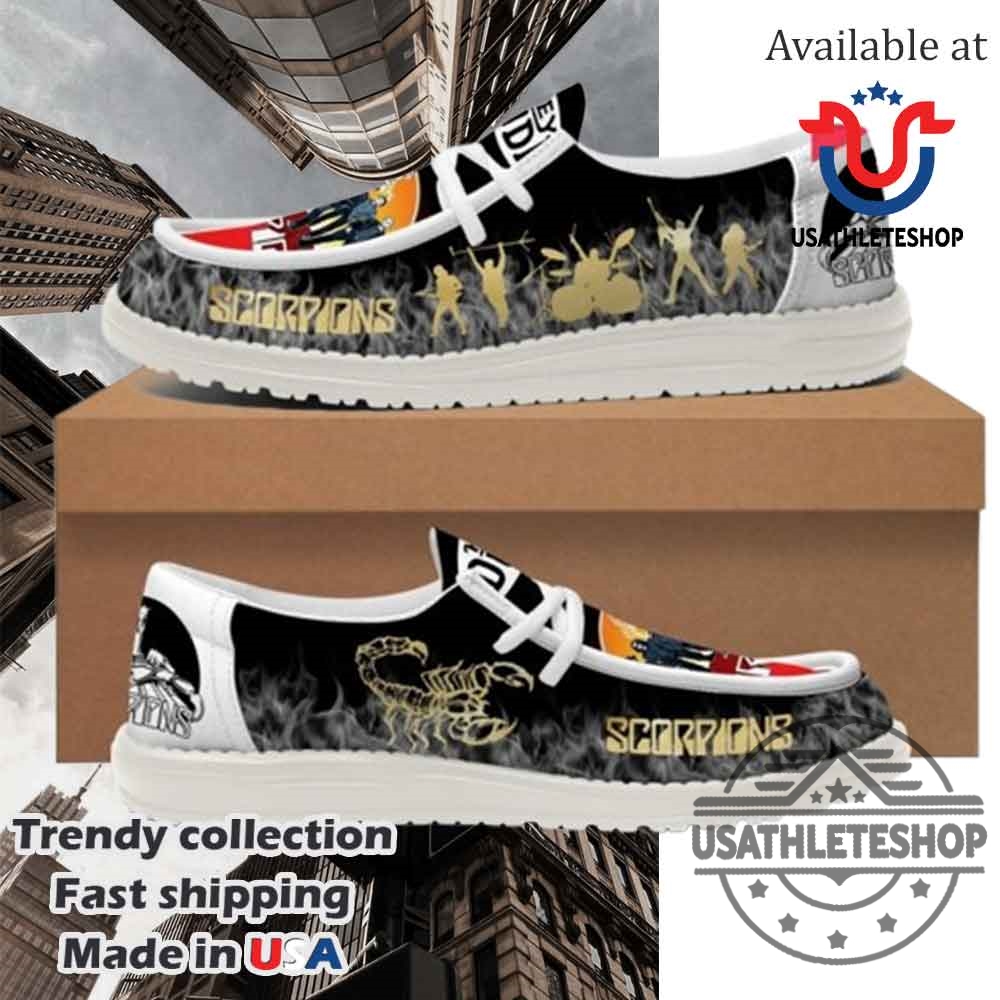 "Top Trendy Music-Inspired Sneakers: Black Sabbath, Bad Bunny, Ozzy" 7 Scorpions Rock Band Loafer Shoes
