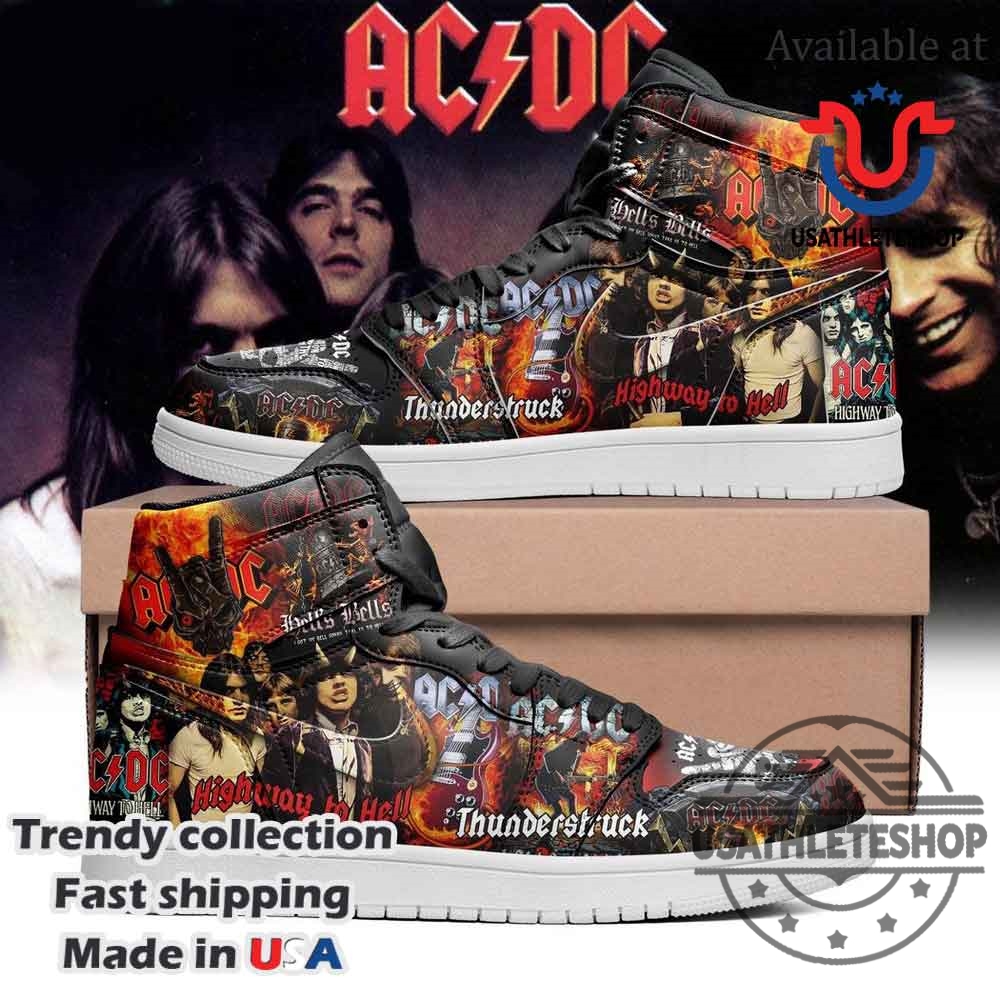 Acdc Band Highway To Hell Thunderstruck Air Jordan 1 Shoes