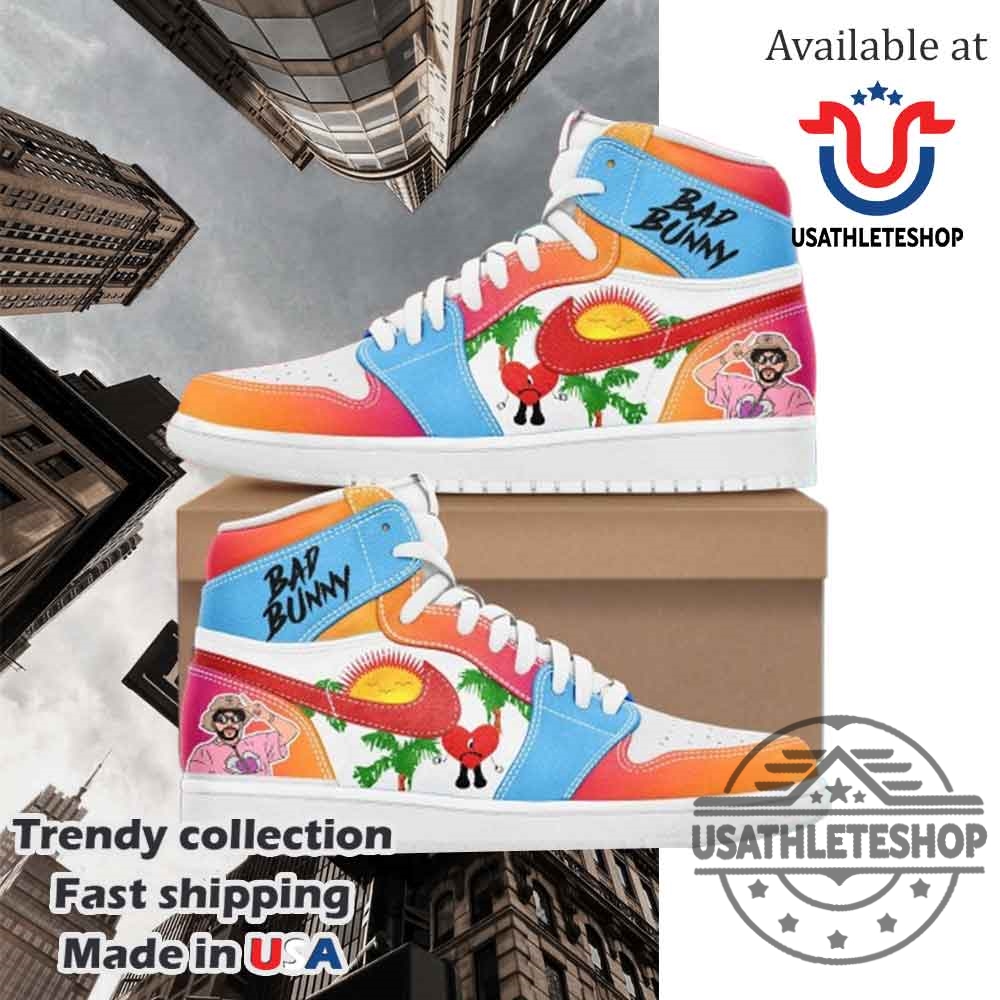 Bad Bunny Tropical Vibes Air Jordan 1 Running Sneakers