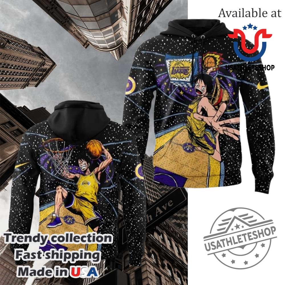 Los Angeles Lakers One Piece Monkey D.Luffy Hoodie Shirt