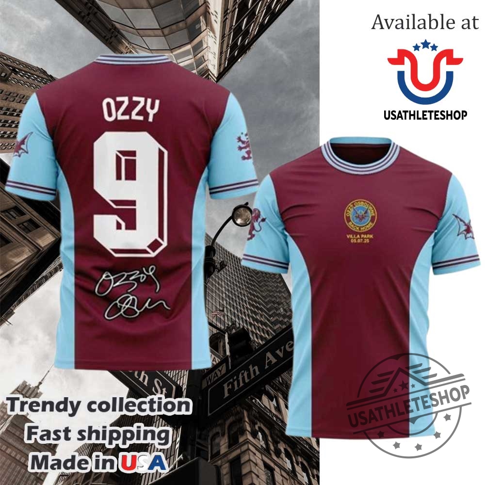 Ozzy Osbourne X Aston Villa Back Home Collection Signature Tshirt