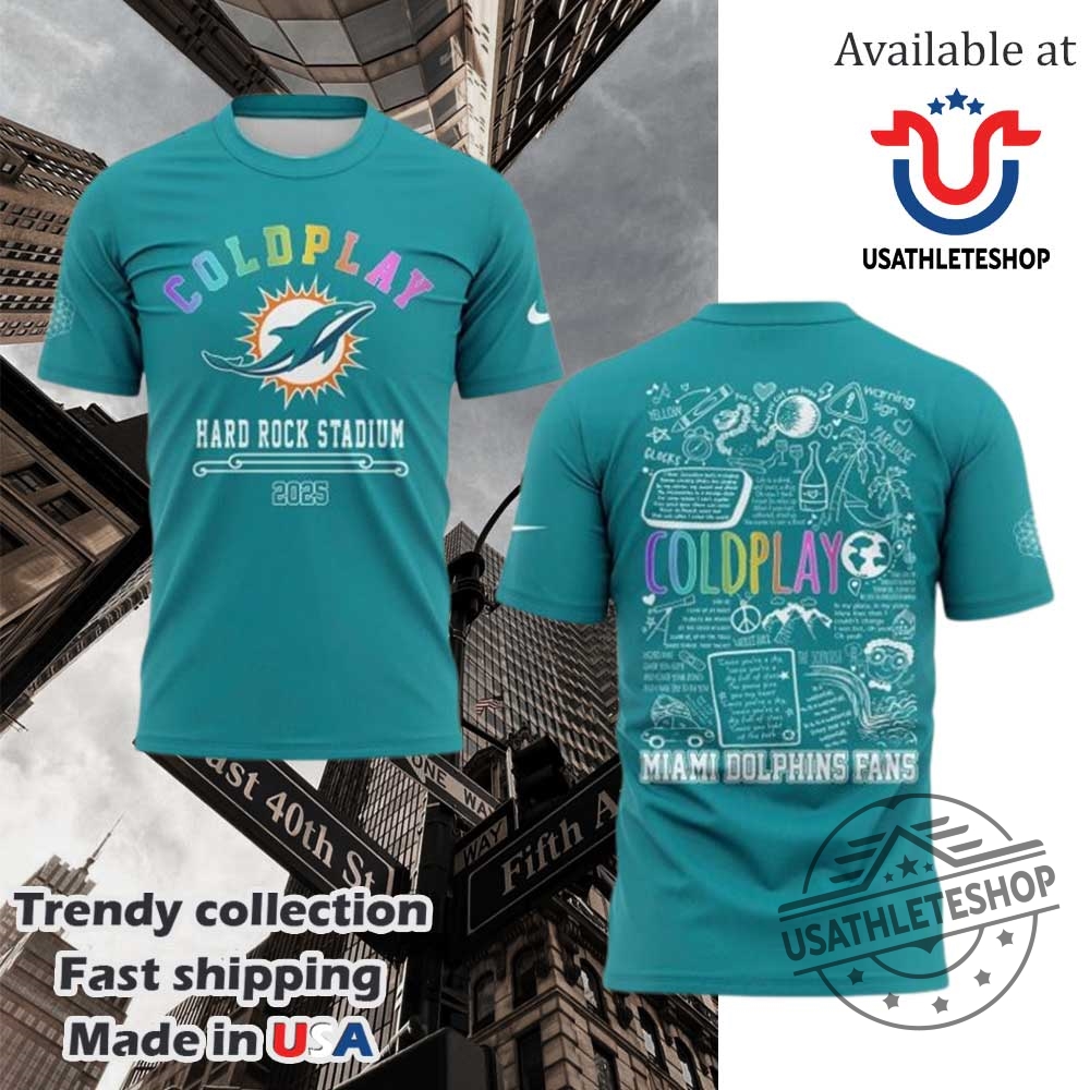 "Top 5 Iconic Pop Culture Hoodies and Shirts for 2023" 12 Miami Dolphins X Coldplay World Tour 2025 Tshirt