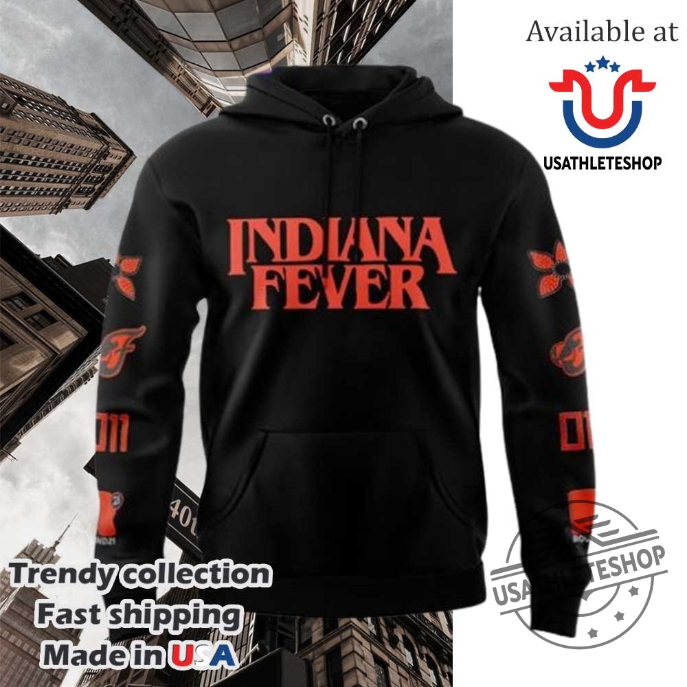 Indiana Fever Stranger Things Rebel Swingman Black Hoodie 4 Indiana Fever Stranger Things Rebel Swingman Black Hoodie