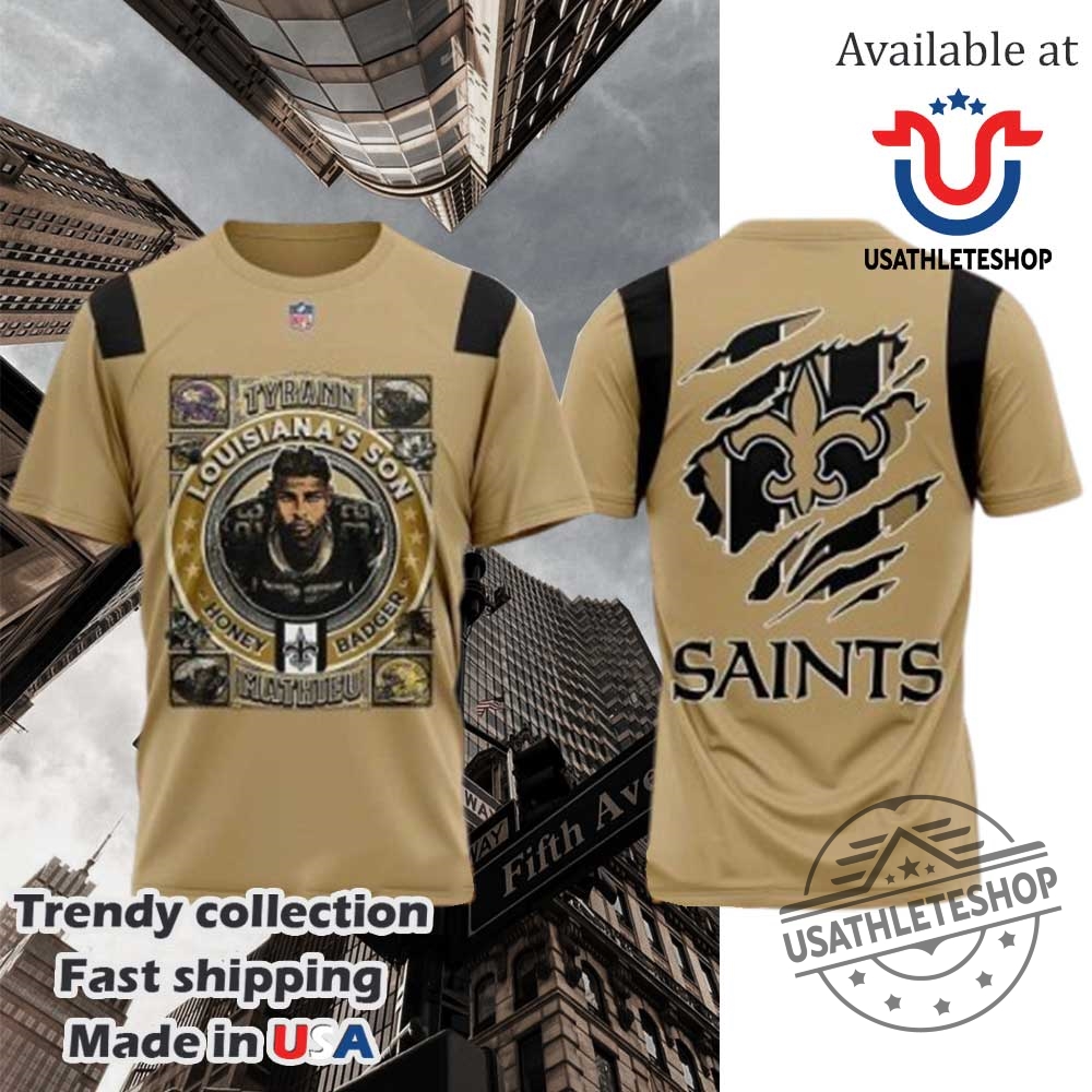 New Orleans Saints Tyrann Mathieu The Honey Badger Hoodie Shirt